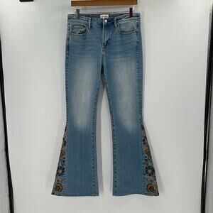 Driftwood Women's Farrah Flare Embroidered Jeans - Light Wash - 28 -